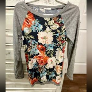 Floral Long Sleeve Raglan Top